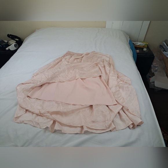 Tory Burch CORDED Silk SKIRT Iced Pink Size 8 - Picture 14 of 16